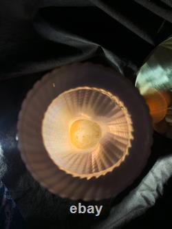 Loetz Art Nouveau Iridescent Glass Vase Pink/Gold Rippled Form Bohemian