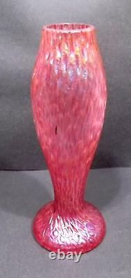Loetz Pink Ruby Red Diaspora Art Glass Vase / Art Nouveau Period 1900 1915