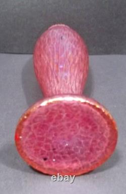 Loetz Pink Ruby Red Diaspora Art Glass Vase / Art Nouveau Period 1900 1915