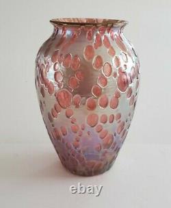 Loetz Vase in Rare Pink Diaspora Decor