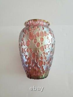 Loetz Vase in Rare Pink Diaspora Decor