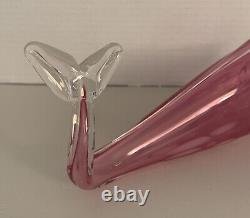 Lovely 14 Hand blown Art Glass By CZECH CHRIBSKA GLASSWORKS Pink Fish Whale