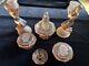 Lovely Engraved Pink Glass Art Deco Vanity Dressing Table Set Walther Sohne