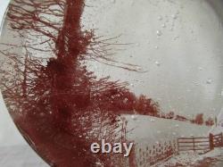 Lovely Helen Slater Contemporary Studio Art Glass Pinkish Mix with Trees Signed