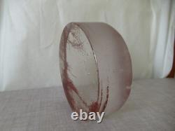Lovely Helen Slater Contemporary Studio Art Glass Pinkish Mix with Trees Signed
