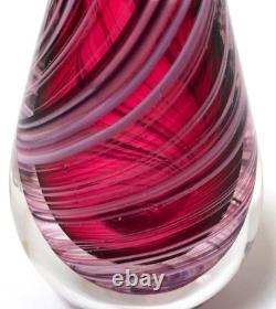 Lynden Over New Zealand Studio Art Glass Small Reed Vase Pink Signed 2012