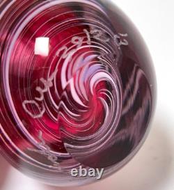 Lynden Over New Zealand Studio Art Glass Small Reed Vase Pink Signed 2012