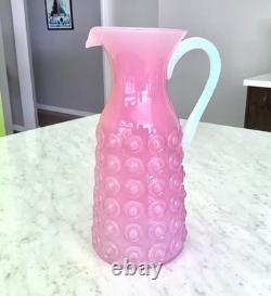 MCM FLORENTINE STELVIA Empoli Opaline CASED Glass PITCHER JUG RARE PINK