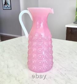 MCM FLORENTINE STELVIA Empoli Opaline CASED Glass PITCHER JUG RARE PINK