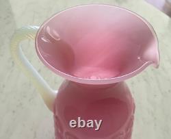 MCM FLORENTINE STELVIA Empoli Opaline CASED Glass PITCHER JUG RARE PINK