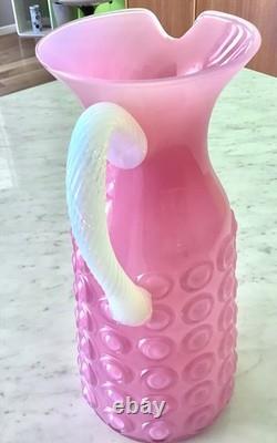 MCM FLORENTINE STELVIA Empoli Opaline CASED Glass PITCHER JUG RARE PINK