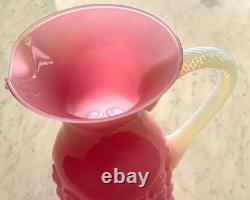 MCM FLORENTINE STELVIA Empoli Opaline CASED Glass PITCHER JUG RARE PINK
