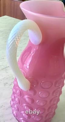 MCM FLORENTINE STELVIA Empoli Opaline CASED Glass PITCHER JUG RARE PINK