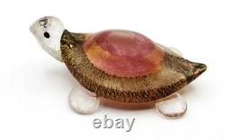 MCM MURANO ART GLASS SIGNED MARIO GAMBARO SCAVO TURTLE FIGURINE (5.5 long)