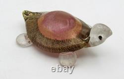 MCM MURANO ART GLASS SIGNED MARIO GAMBARO SCAVO TURTLE FIGURINE (5.5 long)