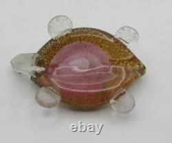 MCM MURANO ART GLASS SIGNED MARIO GAMBARO SCAVO TURTLE FIGURINE (5.5 long)