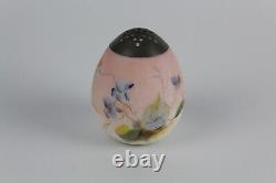 MT WASHINGTON? Egg Shaped SUGAR SHAKER MUFFINEER? Pink with Blue Floral Ca 1890s