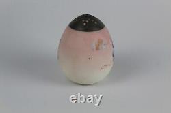 MT WASHINGTON? Egg Shaped SUGAR SHAKER MUFFINEER? Pink with Blue Floral Ca 1890s