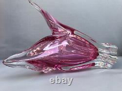 MURANO? ITALY SEGUSO SOMMERSO Pink Art Glass Huge Vase 12