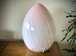 Maestri Murano 18 RARE PINK AND WHITE Swirl Glass Egg Lamp Mid Century Mushroom