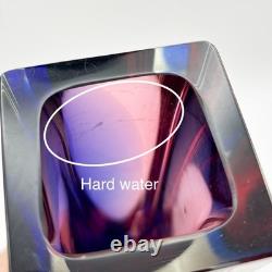 Mandruzzato Murano Art Glass Vase Cobalt Blue & Pink Sommerso Block 10