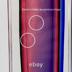 Mandruzzato Murano Art Glass Vase Cobalt Blue & Pink Sommerso Block 10