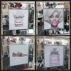 Marilyn M. Or Miss D. Perfume with crystals, liquid art pictures & mirror frames