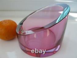 Mario Pinzoni Parabolic Ashtray Pink Blue Murano Art Glass Seguso Vetri darte