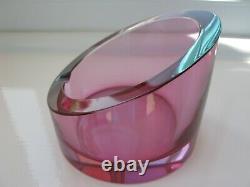 Mario Pinzoni Parabolic Ashtray Pink Blue Murano Art Glass Seguso Vetri darte