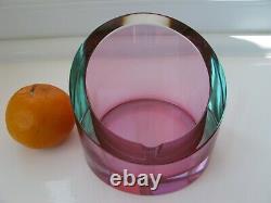 Mario Pinzoni Parabolic Ashtray Pink Blue Murano Art Glass Seguso Vetri darte