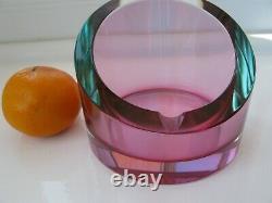 Mario Pinzoni Parabolic Ashtray Pink Blue Murano Art Glass Seguso Vetri darte