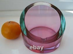 Mario Pinzoni Parabolic Ashtray Pink Blue Murano Art Glass Seguso Vetri darte