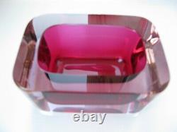 Mario Pinzoni Seguso Vetri darte Murano Art Glass Fuchsia Pink Lilac Bowl 1961