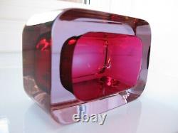 Mario Pinzoni Seguso Vetri darte Murano Art Glass Fuchsia Pink Lilac Bowl 1961