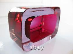 Mario Pinzoni Seguso Vetri darte Murano Art Glass Fuchsia Pink Lilac Bowl 1961