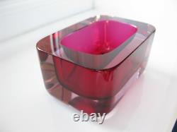 Mario Pinzoni Seguso Vetri darte Murano Art Glass Fuchsia Pink Lilac Bowl 1961