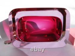 Mario Pinzoni Seguso Vetri darte Murano Art Glass Fuchsia Pink Lilac Bowl 1961