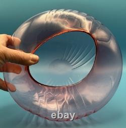 Mark Bickers 2005 Pink Twist Asymmetric Glass Body Ribbed Bowl