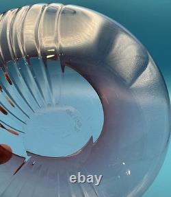 Mark Bickers 2005 Pink Twist Asymmetric Glass Body Ribbed Bowl