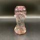 Mark Matthews Signed Art Glass Vase, Pink, 10x4 Inches, Circa 1985