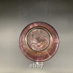 Mark Matthews Signed Art Glass Vase, Pink, 10x4 Inches, Circa 1985