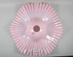 Massive 22 VETRI Pink Swirl Ruffled Art Glass Lamp Shade Light Fixture Murano