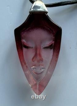 Mats Jonasson Art Glass Necklace Halsband Fortuna Rosa in Pink