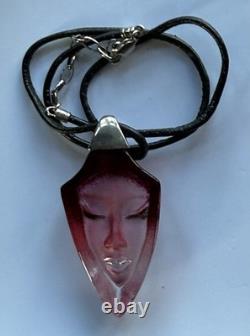 Mats Jonasson Art Glass Necklace Halsband Fortuna Rosa in Pink