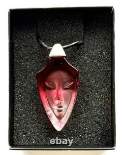 Mats Jonasson Art Glass Necklace Halsband Fortuna Rosa in Pink