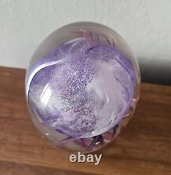 Maui HOT ISLAND GLASS Pink & Purple JELLYFISH Art Glass Paperweight Sculpture