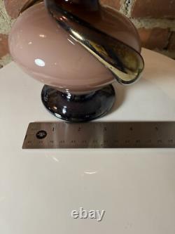 Mauve Pink Art Glass Perfume Bottle Metallic Accents Eric Bladholm 1/20 Large