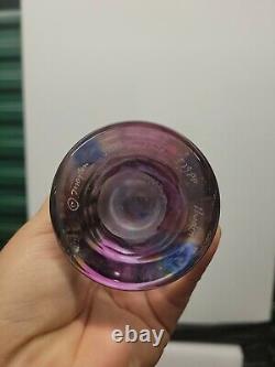 Maytum studio art glass Vase pink blue and purple