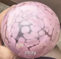 Mdina Glass VINTAGE & RARE SET of 5 Pc Mottled Pink Swirl Art Glass Vases 1970's