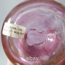 Michael Harris signed rare'73 Isle of Wight glass attenuated bottle Pink Swirls